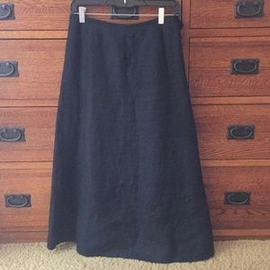 A-Line Talbot's black linen skirt